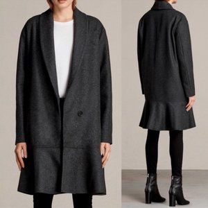 All Saints Charcoal Gray Women's Coat